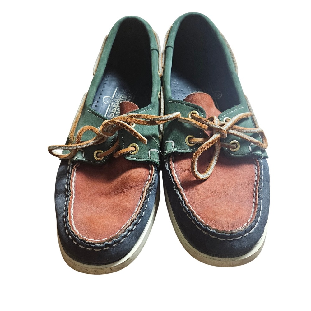 Sebago Docksides Boat Shoes Mens 7M Tri-Color Leather Made in USA Ivy League